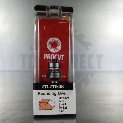 Фреза внутренний радиус (нижний подшипник) кромочная R=1.6 D=15.9x8x49 S=8 Z2 HW PROCUT