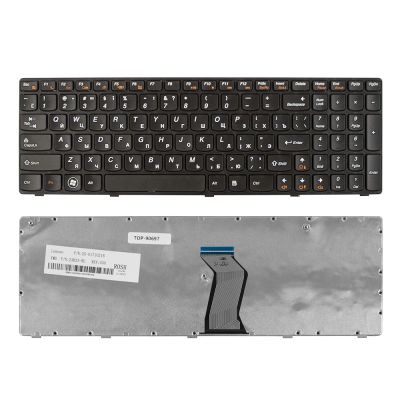 Клавиатура для ноутбука Lenovo IdeaPad G570, G575, G770, Z560, Z565 Series. Плоский Enter. Черная, с черной рамкой. PN: 25-0161025, 25-010793.