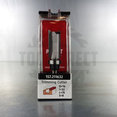 Фреза обгонная (верхний подшипник) D=16x32x76 S=8 Z2 HW PROCUT