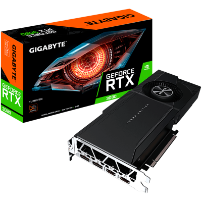 GIGABYTE Video Card NVidia GeForce RTX 3080 TURBO 10G, 1710 MHz, 19000 MHz, GDDR6X, 320 bit, 760 GB/s, PCI-E 4.0 x 16, LHR