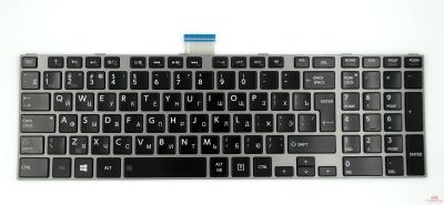 Клавиатура для ноутбука Toshiba Satellite L850, L875, P850 черная, рамка серебряная