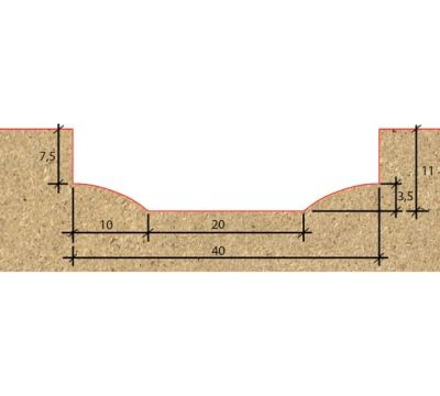 Фреза профильная для фасадов D=40xH10xL54 S=12 GREENCUT