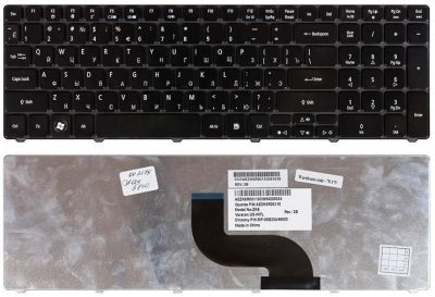Клавиатура для ноутбука Acer Aspire 5738, 5250, 5410, 5542, 5553, 5560, 5733, 5739, 5740, 5741, 5742, 5749, 5750G, 5536, 5538, 5551, 5552, 5338 черная