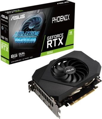 ASUS Video Card NVIDIA GeForce RTX 3050, ,PCI Express 4.0, 8GB GDDR6, OC mode : 1807 MHz
