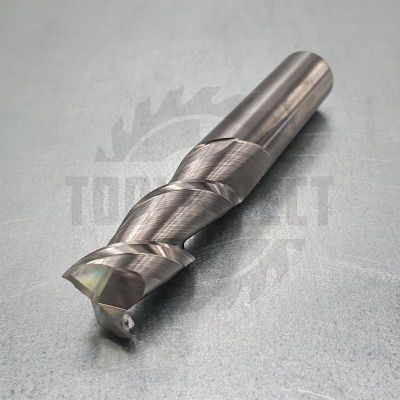 Фреза спиральная Z2 двухзаходная по алюминию и ПВХ D=14x45x100 S=14 Rotis