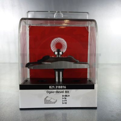 Фреза профильная филёнка двойное скругление (нижний подшипник) D=88.9x16x71 S=12 Z2 HW PROCUT