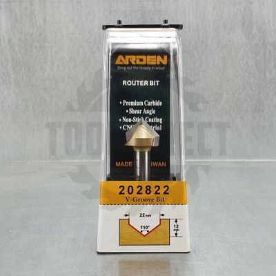 Фреза концевая пазовая V-образная угол 110гр. D=22х12x44 S=8 Z2 HW ARDEN