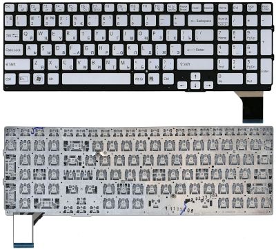 Клавиатура для ноутбука Sony Vaio VPC-SE серебряная, без рамки