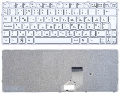 Клавиатура для ноутбука Sony Vaio SVE11 белая, рамка розовая