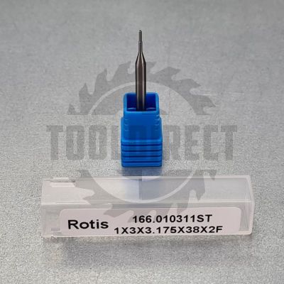 Фреза прямая пазовая монолитная Z2 D=1x3x38 S=3.175 Rotis