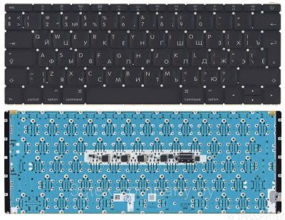 Клавиатура для ноутбука Apple MacBook A1534 Early 2016, черная, большой Enter