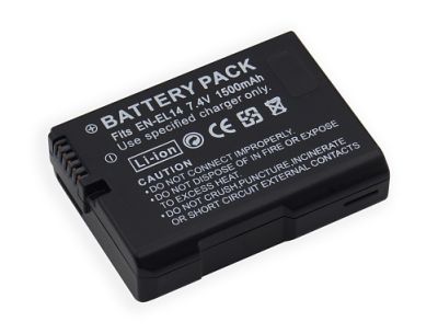 Аккумулятор для камеры Nikon (EN-EL14, EN-EL14A) D3100, D5100, D3200, D5300, D3300, D5200, D5600, D3400, D3500, Coolpix P7000 (1500mAh) 7.4V, OEM