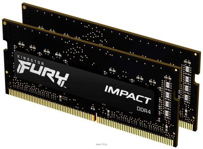 KINGSTON 16GB 2666MHz DDR4 CL15 Non-ECC SODIMM (Kit of 2) Single Rank FURY Impact EAN: 740617318586