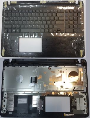 Клавиатура для ноутбука Sony Vaio SVF15, FIT 15 черная, верхняя панель в сборе (черная)