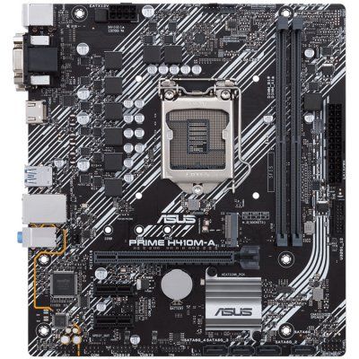 ASUS PRIME H410M-A Intel H410 (LGA 1200), 2xDDR4, DVI/HDMI/ DP, 2xPCIe x16, 2xPCIe x1, 4 x SATA, 2xM.2, mATX