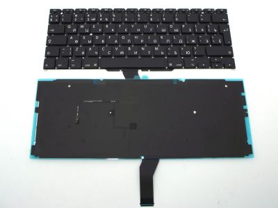 Клавиатура для ноутбука Apple MacBook A1370, A1465 черная, большой Enter, с подсветкой