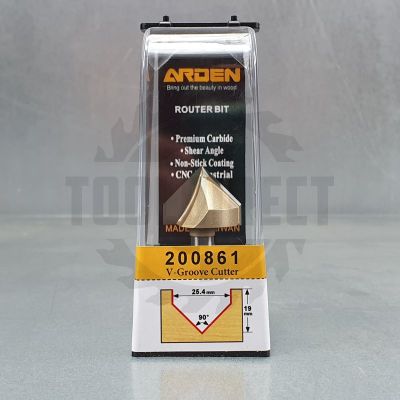 Фреза пазовая конусная V-образная угол 90° D=25.4x19x51 S=8 Z2 HW ARDEN