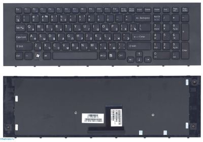 Клавиатура для ноутбука Sony Vaio VPC-EC черная, с рамкой